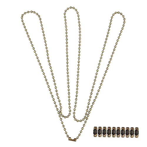 Operitacx 20 Stück Zugkette Ersatzset mit Verbindungsklammern für Deckenlampen Pull Chain Off für Ventilatoren Einfache Montage Langlebiges Material Kupferfarbe von Operitacx
