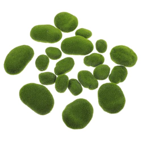 Operitacx 25 Stück Künstliche Moossteine Teilig Grün Dekorative Mooskugeln für Bonsai Feengarten DIY Handwerk Innen Außen Ganzjährig Naturnahe Dekoration von Operitacx