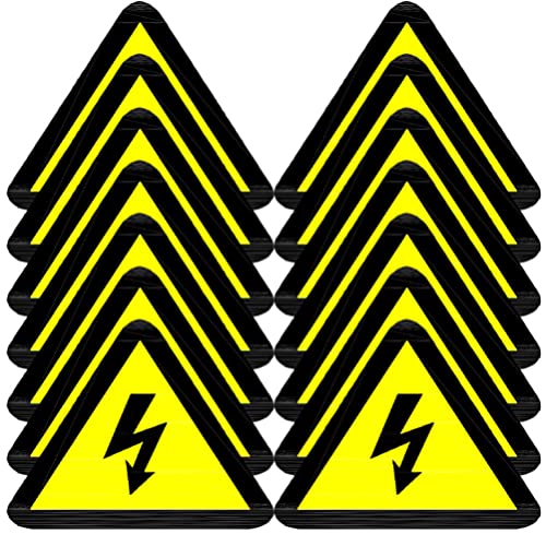 Operitacx 25st Logo-aufkleber Sicherheitswarnzeichen Stromgefahr Aufkleber Mit Der Gefahr Eines Stromschlags Warnschild Für Die Gefahr Eines Stromschlags Warnaufkleber Dreieck Elektrozaun von Operitacx