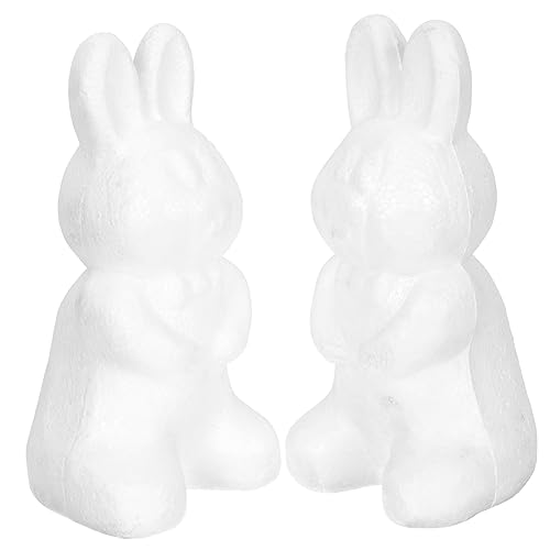Operitacx 2St Blasenhase bastelset kinderparty mitgebsel wischtelgeschenk Foam Hasenballons Kaninchen selber Machen DIY-Malerei-Modellierung Häschenform dekoratives Modell Schaum Weiß von Operitacx