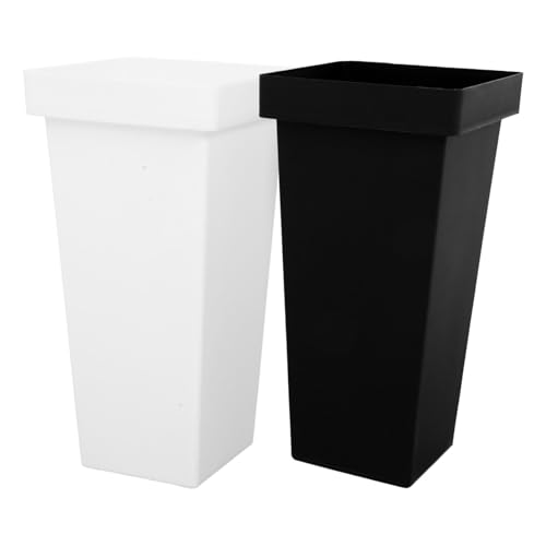 Operitacx 2st Schirm Eimer Schirmständer Hoher Korb Blumeneimer Schirmhalter Für Den Innenbereich Quadratische Vasen Französischer Eimer Weißer Eimer Quadratischer Schirmhalter Plastik von Operitacx