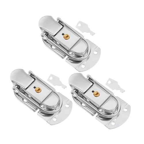 Operitacx 3 Sätze Teiliges Metall Kofferschnappverschluss mit Schlüssel Robustes Hasp Latch Schloss für Koffer Taschen und Rucksäcke Langlebige Road Case Hardware Einfach zu Bedienender von Operitacx