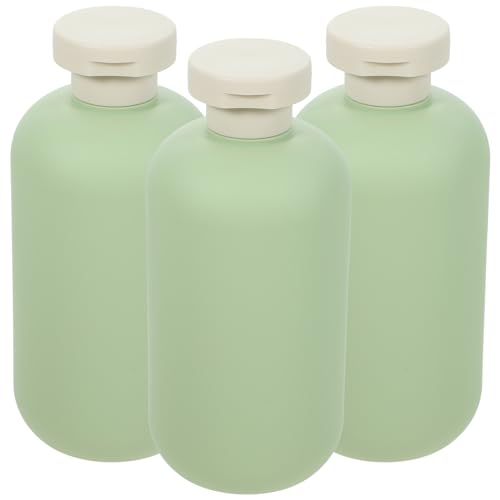Operitacx 3 Stück 300ml nachfüllbare shampoo-flaschen, runde flip-top-flaschen für duschgel, lotion, reiseflaschen, leere quetschflaschen aus pe, grün von Operitacx