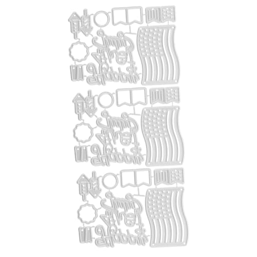 Operitacx 3 Stück Der Unabhängigkeitstag Stirbt Scrapbooking-stanzformen Herstellung Stanzformen Schablone Papierstanzungen Sterben Machen Schrott Silver Stahl Mit Hohem Kohlenstoffgehalt von Operitacx