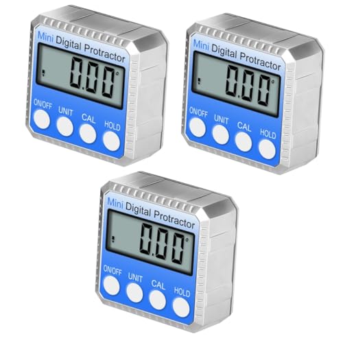 Operitacx 3 Stück Digitaler Neigungsmesser Präzisions Inklinometer mit Magnet und LCD Anzeige für Einfache Messungen Maschinenbau Automobil und von Operitacx