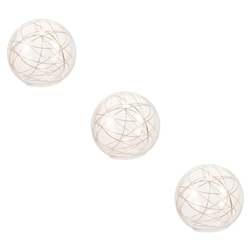 Operitacx 3 Stück Ersatz Lampenschirm für Deckenlampen und Kronleuchter Transparenter Kugelschirm mit Goldfolie für Wohnzimmer Schlafzimmer und Moderne Haushalte Durchmesser Einfache von Operitacx