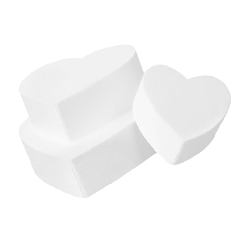 Operitacx 3 Stück Herzförmiges Kuchenmodell Backform Modell Einer Hochzeitstorte Fondantform Aus Silikon Formen Für Kuchenfondant Gefälschte Hochzeitstorte Weihnachtsschmuck Form Schaum Weiß von Operitacx
