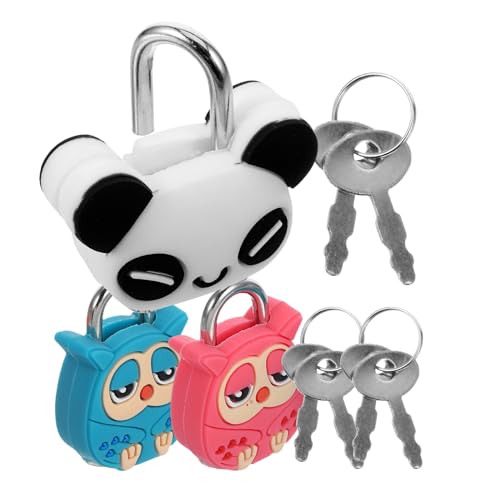 Operitacx 3 Stück Mini Cartoon Tier Vorhängeschloss Panda Eule Tragbare Langlebige Metall Sicherheitsschlösser für Schmuckkästen Handtaschen Rucksäcke Schränke und Operitacx 3 Stück Mini Cartoon Tier Vorhängeschloss Panda Eule Tragbare Langlebige Metall Sicherheitsschlösser für Schmuckkästen Handtaschen Rucksäcke Schränke und von Operitacx