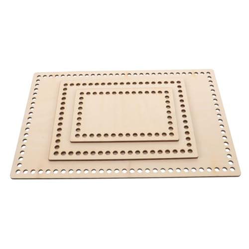 Operitacx 3 Stück Mini-Stickerei-Stretch bastelholzplatte holzpaneele Holz panele holzbrett Holz Teller Stricken weben gewobener Korb Gehäkelter Korb aus Holz Korbboden aus Holz hölzern von Operitacx
