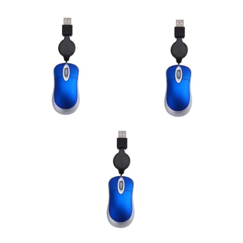 Operitacx 3 Stück Mini USB Kabelmaus Optisch Kabelgebunden Einziehbar Ergonomisch für Laptop und Desktop Kompatibel mit Windows Komfortabler Griff Wege Scrollrad für Büro und Zuhause Blau Operitacx 3 Stück Mini USB Kabelmaus Optisch Kabelgebunden Einziehbar Ergonomisch für Laptop und Desktop Kompatibel mit Windows Komfortabler Griff Wege Scrollrad für Büro und Zuhause Blau von Operitacx