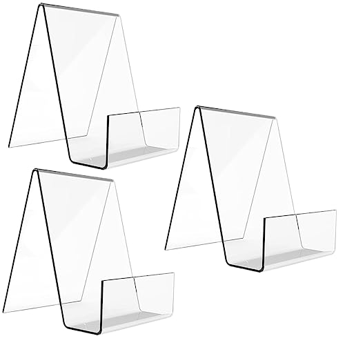 Operitacx 3 Stück Teiliges Acryl Buchständer Verschleißfest Multifunktional als Desktop Buchstütze und Handyhalter Transparent für Büro Laden Bibliothek und Schreibtischorganizer von Operitacx