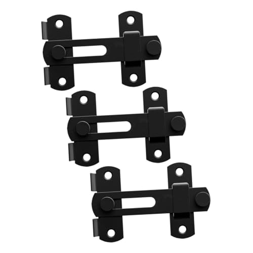 Operitacx 3 Stück Teiliges Edelstahl Tür Riegelschloss mit Schiebemechanismus Rostbeständig Einfache Montage ohne Bohren Zuverlässiger Schutz für Innentüren und Schiebetüren Sicherer von Operitacx