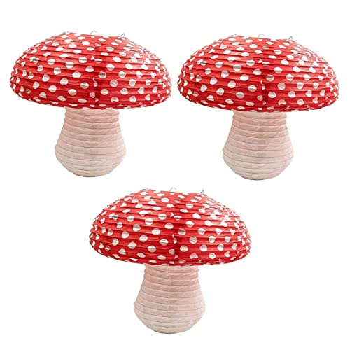 Operitacx 3 Stück Teiliges Hängende Pilz Papierlaternen Form Robuste Partydekoration für Kinderzimmer Geburtstag Garten Hochzeit Fensterdeko Operitacx 3 Stück Teiliges Hängende Pilz Papierlaternen Form Robuste Partydekoration für Kinderzimmer Geburtstag Garten Hochzeit Fensterdeko von Operitacx