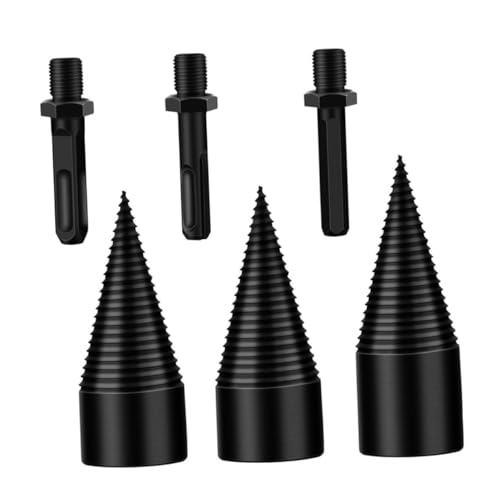 Operitacx 3 Stück Teiliges Holzspalter Bohrer aus Langlebig und Verschleißfest mit Titanium beschichtung für Weniger Reibung Geeignet für Elektrowerkzeuge zum Schnellen Spalten von Hartholz von Operitacx