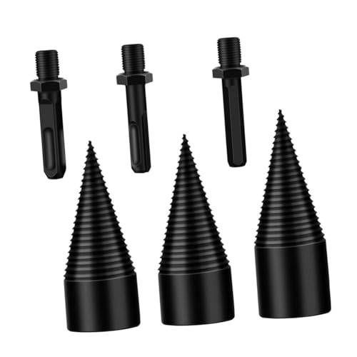 Operitacx 3 Stück Teiliges Holzspalter Kegelbohrer aus Rutschfestes Design Effizientes Spalten von Brennholz mit Bohrmaschine Robust und Vibrationsfest für Hartholz im Haushalt von Operitacx