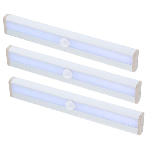 Operitacx 3 Stück Teiliges LED Schranklicht mit Bewegungsmelder Batteriebetrieben Kaltes Weiß Magnetischer Streifen Energiesparend Klebbar für Schränke und Kleiderschränke Augenfreundliche von Operitacx