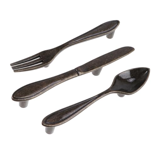 Operitacx 3 Stück Vintage Schrankgriffe Teiliges aus Messer und Gabel Design Retro Küchenschrank Zuggriffe Einfache Montage Langlebige Vintage Kommode Griffe für Möbelrenovierung Operitacx 3 Stück Vintage Schrankgriffe Teiliges aus Messer und Gabel Design Retro Küchenschrank Zuggriffe Einfache Montage Langlebige Vintage Kommode Griffe für Möbelrenovierung von Operitacx