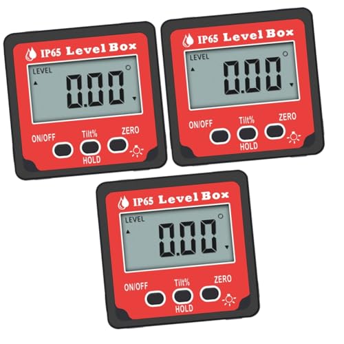 Operitacx 3 Stücke Neigungsmesser Meter Magnetische Messung Werkzeug Präzision Sockel Digitale Lineal Digital Display Lineal Winkelmesser von Operitacx
