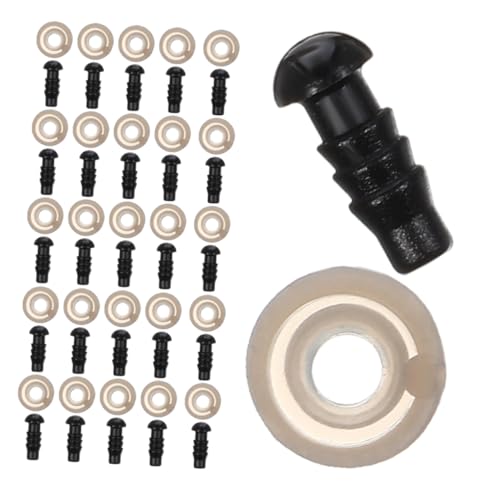 Operitacx 300 Sätze Sicherheitsaugen Kunststoff für Plüschspielzeuge Schwarze Augen für Häkeltiere Puppen und Marionetten mit Einfach zu Installierenden Unterlegscheiben von Operitacx