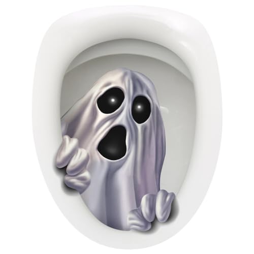 Operitacx 1 Blatt Halloween-toilettenaufkleber Poster Für Das Schlafzimmer Deckelabdeckung Für Den Toilettentank Gruseliger, Sich Verwandelnder Plakate Geist 3d Dreidimensional Pvc von Operitacx