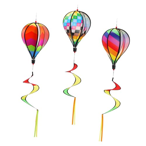 Operitacx 3St Regenbogen Windmühle Schnur Regenbogen-Windsäcke Buntes Spiralwindspiel terassendeko aussendeko Hochzeitsdekoration Zelte Outdoor-Layout-Ballon hängende Ornamente Spiral- Decke von Operitacx