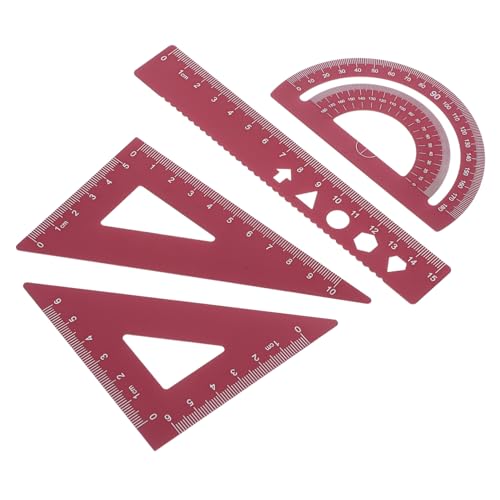 Operitacx 4 STÜCKE Teiliges Aluminium Lineal Set Metall Lineale Dreieck Winkelmesser Maßstab Präzise Skalen Leicht Tragbar Für Schule Büro Zeichnung Vermessung Operitacx 4 STÜCKE Teiliges Aluminium Lineal Set Metall Lineale Dreieck Winkelmesser Maßstab Präzise Skalen Leicht Tragbar Für Schule Büro Zeichnung Vermessung von Operitacx