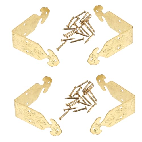 Operitacx 4 Sätze Antike Kupfer Box Eckschutz Messingfarben Vintage Möbel Zubehör Schmuckkasten Holzbox Kantenschutz Robust Dekorativ von Operitacx