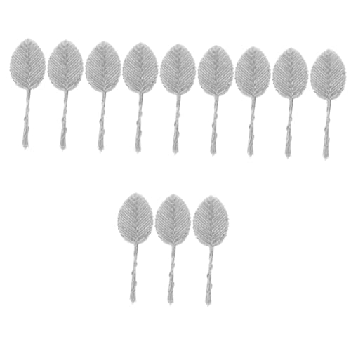 Operitacx 4 Sätze Danke Blumen- Fälschung Dekoration Gefälschte Blätter Zartes Blattdekor Dekoratives Blattdekor Tischplatte Aus Kunstblatt Kleines Blattdekor Polyester Silver 200 Stück * 4 von Operitacx