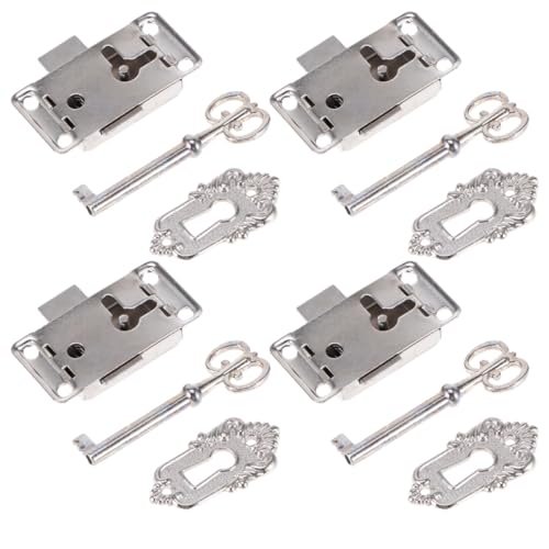 Operitacx 4 Sätze Vintage Möbelverschluss Retro Schmuckkästchen Metall für Schränke Kommoden Rostfrei und Langlebig für DIY Projekte Antike Möbel von Operitacx