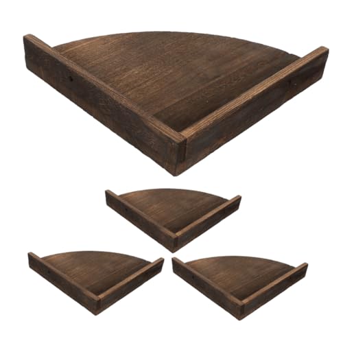 Operitacx 4 Stück Eckregal Wandregal Dreieckiges Schweberegal Eckwand Hängeregal für Wohnzimmer Küche Schlafzimmer Robustes Eckboard zur Platzsparenden Wanddekoration von Operitacx