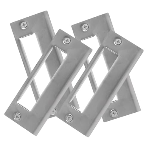Operitacx 4 Stück Edelstahl Türschließblech Teiliges für Türverstärkung Rostfrei Robust Einfache Montage Sicherheits Türrahmenabdeckung Kompatibel mit Deadbolt und Schiebetürsystemen von Operitacx