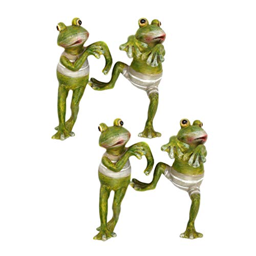 Operitacx 4 Stück Frösche Figuren Harz Frosch Deko, Lustig Frosch Statue Gartenfigur Gartendeko Zuhause Büro Zimmer Garten Rasen Dekoration Gartendekoration Figuren von Operitacx