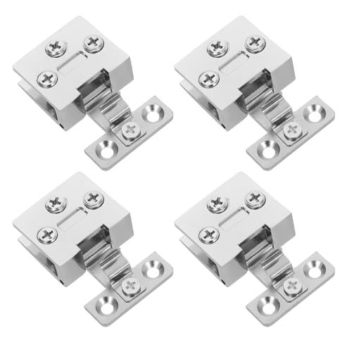 Operitacx 4 Stück Glastürscharniere Ohne Bohren Für Schränke Vitrinen Weinschränke Torscharniere 3 – 8 Mm Gehärtetes Edelstahlklemme Für Einfache Installation von Operitacx