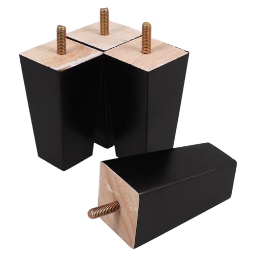 Operitacx 4 Stück Holz Möbelfüße Ersatzbeine für Sofa Tisch Schrank und Couchtisch Robuste und Stilvolle Möbelbeine Solidem Holz für Ergonomie und Stauraum von Operitacx