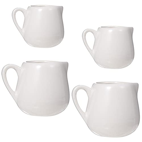 Operitacx 4 Stück Keramik-Milchkännchen, Saucenbehälter, Saucen-Becher mit Griff, 50 ml und 100 ml von Operitacx