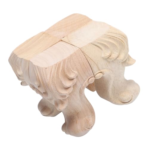 Operitacx 4 Stück Massive Geschnitzte Möbelbeine Vollholz Hohe Sofafüße Stabile Holzmöbelfüße für Couch Kommode und Kleine Tische Europäisches Design Teiliges Langlebig und rutschfest von Operitacx