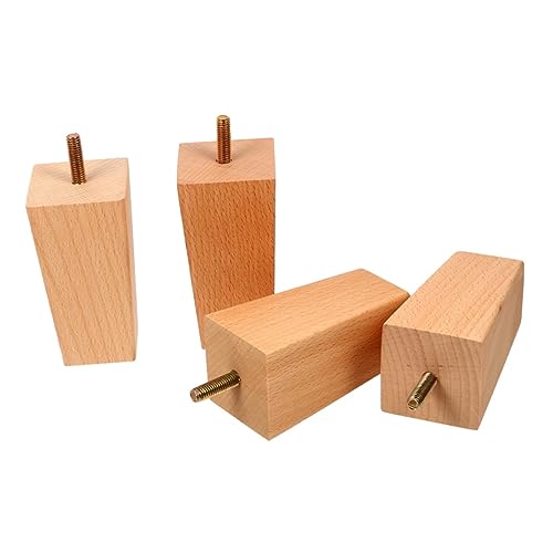 Operitacx 4 Stück Massive Holz Möbelfüße Stabile Ersatzbeine für Tisch Stuhl und Sofa Robuste Möbelbeine Vollholz zur Erhöhung und Stabilisierung für Möbelaufwertung und Stauraumoptimierung von Operitacx