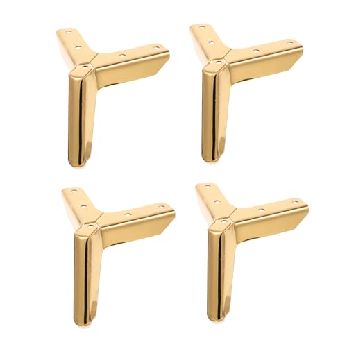 Operitacx 4 Stück Möbelbeine Gold Möbelfüße DIY dreieck beinersatz klein Stützfuß Metallbeine für Möbel Schrankbeine aus Metall Kommode Beine Sofabein aus Metall Möbelstützen Füße Eisen von Operitacx