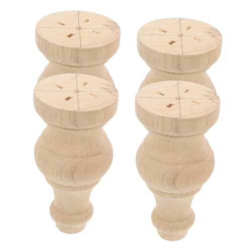 Operitacx 4stücke Holzmöbelbeine Rustikal Ersatz-füße Aus Hartholz Für Kommoden Sofas Tische Stühle Dekorative Möbelbeine Unbehandeltes Massivholz von Operitacx
