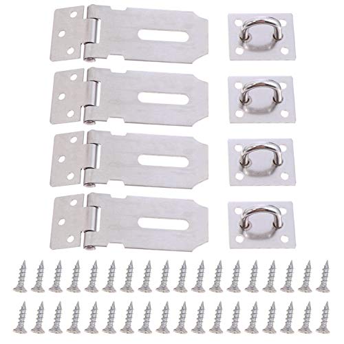 Operitacx 4 Stück Sicherheits Türschloss Hasp Latch für Zusätzlichen Schutz für Schränke und Türen mit Versteckter Befestigung Einfache Montage und Robustes Design von Operitacx