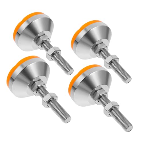 Operitacx 4 Stück Teilig Verstellbare Maschinenfüße aus Carbonstahl mit Rutschfester Gummibasis Schwere Ausführung Schwenkbare Nivellierschrauben für Werkbank Maschine Vibrationsdämpfend von Operitacx