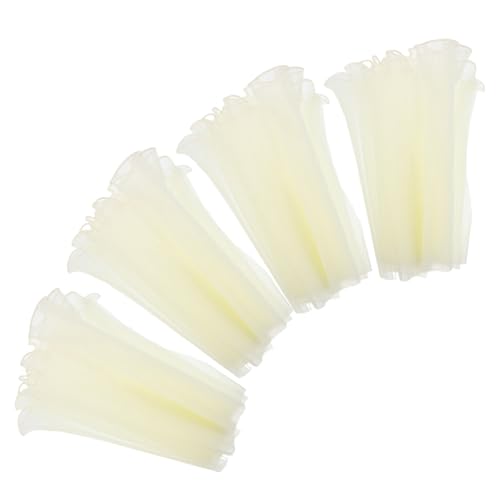 Operitacx 4 Stück Teiliges Blumen-wrapping-meshpapier Beige Halbtransparentes Welliges Netz mit Perlenkante Vielseitig für Blumensträuße Partydeko Diy-basteln Hochzeit und Floristenbedarf von Operitacx