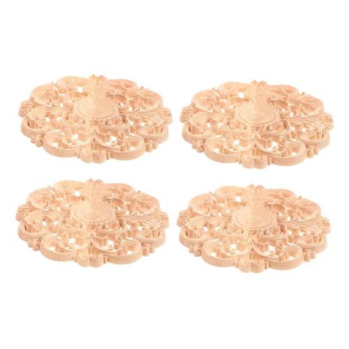 Operitacx 4 Stück Teiliges Holzapplikationen Rundes Design Unlackiert Natürliche Holzornamente für Möbel Dekorative Holzverzierungen für Schrank Kommode Kamin DIY Wohnkultur Operitacx 4 Stück Teiliges Holzapplikationen Rundes Design Unlackiert Natürliche Holzornamente für Möbel Dekorative Holzverzierungen für Schrank Kommode Kamin DIY Wohnkultur von Operitacx