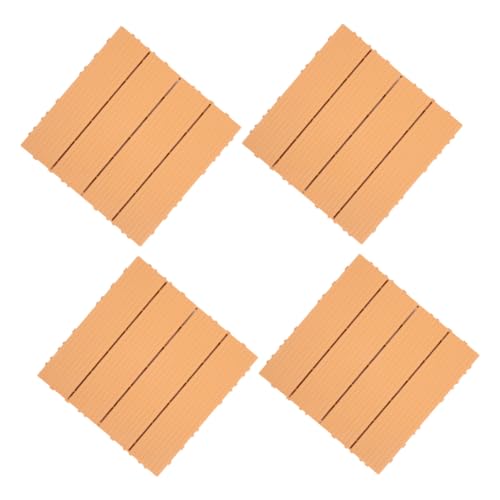 Operitacx 4 Stück Teiliges Outdoor Bodenfliesen aus Robustem Kunststoff mit Interlocking System Schnell zu Verlegen für Terrasse Balkon und Garten Pflegeleicht und Langlebig von Operitacx