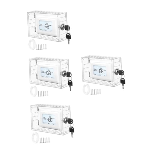 Operitacx 4 Stück Thermostat Schutzbox Transparent mit Schlüssel Universelle Thermostat Abdeckung für Heizkörper mit Schloss für Raumtemperaturregler von Operitacx