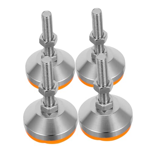 Operitacx 4 Stück Verstellbare Nivellierfüße Set Schwerem Kohlenstoffstahl mit Rutschfester Gummibasis für Werkbänke und Möbel Stabil und Langlebig Einstellbar von Operitacx