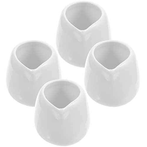 4 StüCk 50ml WeißE Mini-Keramik-Sahnekchen KaffeemilchkäNnchen/ServierkrüGe/SaucenkäNnchen/MilchkäNnchen/MilchkäNnchen Porzellan Klein FüR Die KüChe von Operitacx