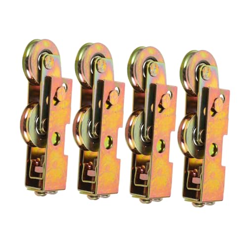 Operitacx 4 Stücke Schiebetürrollen Rad für Schiebetür Räder für Schiebetüren Schiebetäder für Türen Schiebetürrad Terrassenräder für Terrassenschiebetüren Galvanisiertes Eisen Golden von Operitacx