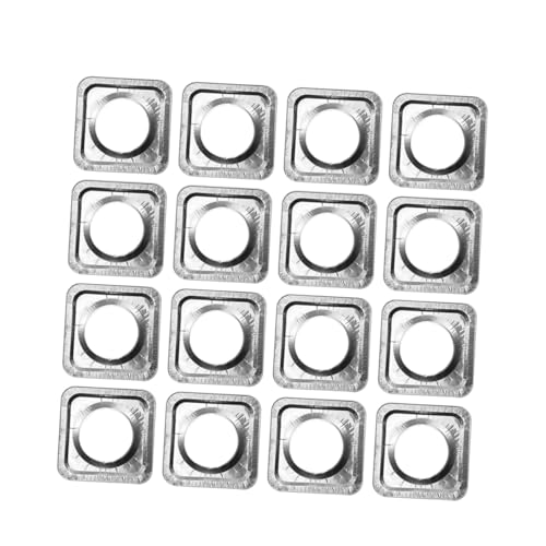 Operitacx 40 Stück Herdabdeckungen Aluminiumfolie Teilig Hitzebeständig und Ölbeständig Wiederverwendbare Brennerabdeckungen für Gasherde Quadratische Schutzmatten für Küche von Operitacx