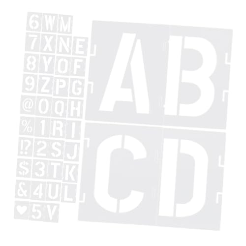 Operitacx 42 Stück Teiliges Schablonen Englischen Buchstaben und Zahlen Wiederverwendbare Malvorlagen für DIY Kunsthandwerk Klare Muster Hohe Zeichen für Basteln und Dekoration Operitacx 42 Stück Teiliges Schablonen Englischen Buchstaben und Zahlen Wiederverwendbare Malvorlagen für DIY Kunsthandwerk Klare Muster Hohe Zeichen für Basteln und Dekoration von Operitacx